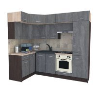 Bucatarie de Colt BIG GENA NEW DR. 140-250, Wenge / Decor K352